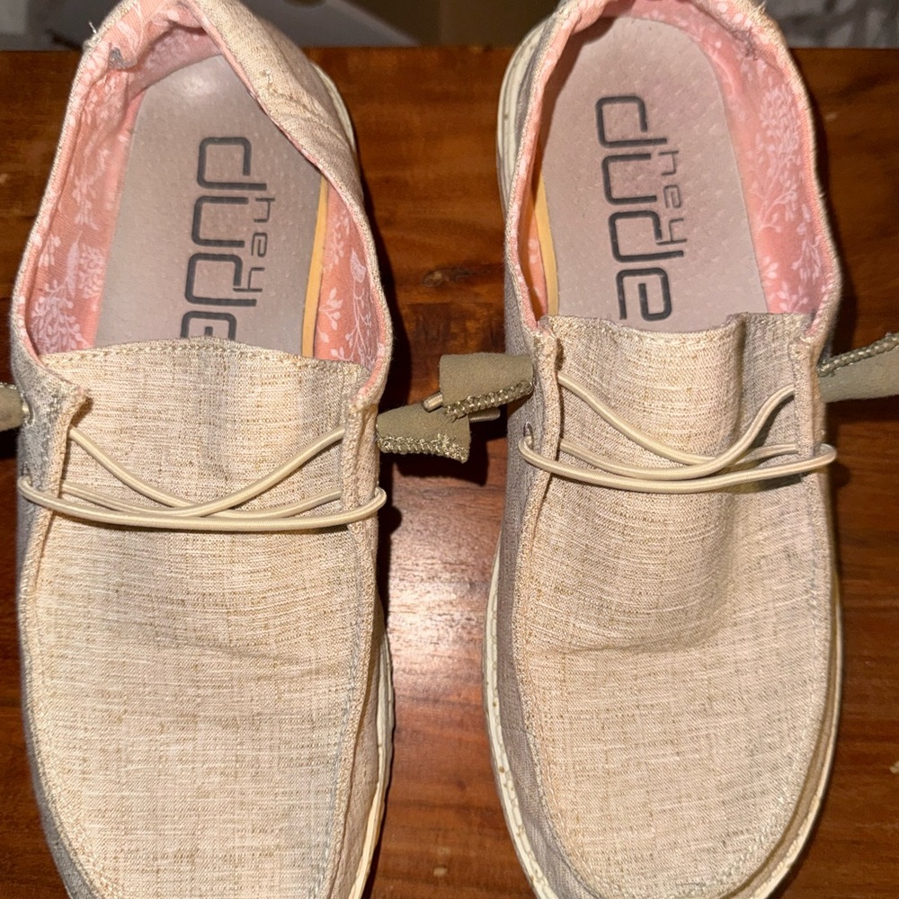 Hey Dude Wheat Colored Slip-On Shoes
